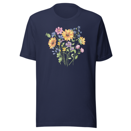 sunflowers-wildflowers-flowers-tee-sunflower-t-shirt-wildflower-tee-floral-t-shirt-bloom-tee#color_navy