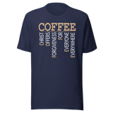 coffee-christ-offers-forgiveness-for-everyone-everywhere-faith-tee-grace-t-shirt-forgiveness-tee-redemption-t-shirt-faith-tee#color_navy