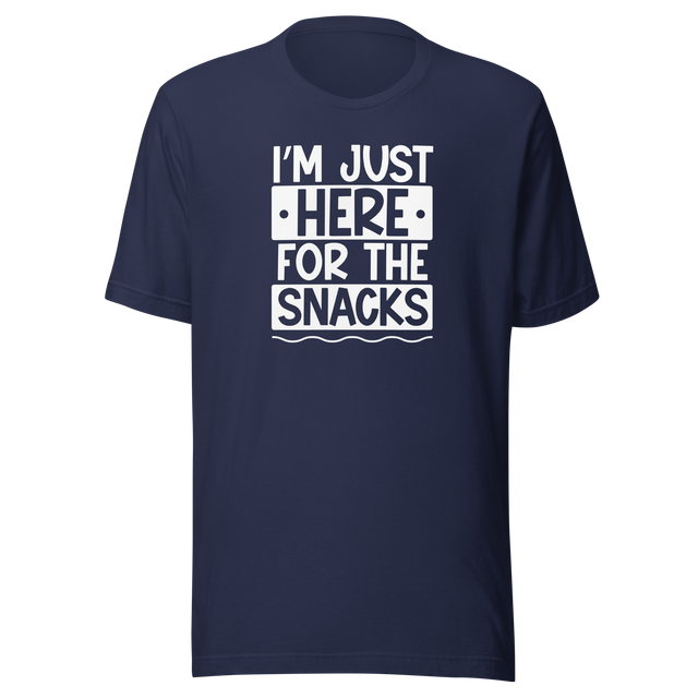 im-just-here-for-the-snacks-food-tee-life-t-shirt-foodie-tee-snacks-t-shirt-yummy-tee#color_navy