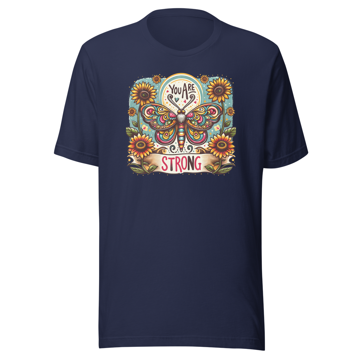 you-are-strong-bohemian-hippie-style-with-butterfly-boho-tee-inspirational-t-shirt-bohemian-tee-hippie-t-shirt-style-tee#color_navy