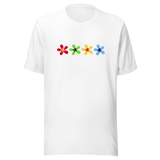 multi-color-flowers-4-in-a-row-flower-tee-summer-t-shirt-green-tee-floral-t-shirt-simple-tee#color_white