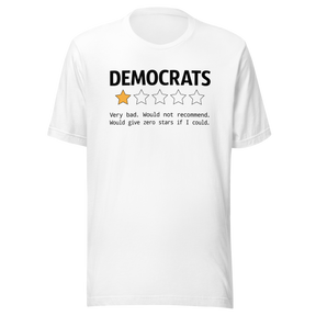 democrats-very-bad-review-republican-tee-democrat-t-shirt-election-tee-politics-t-shirt-usa-tee#color_white