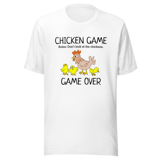 chicken-game-rules-dont-look-at-the-chickens-game-over-chicken-tee-game-t-shirt-look-tee-vote-t-shirt-election-tee#color_white