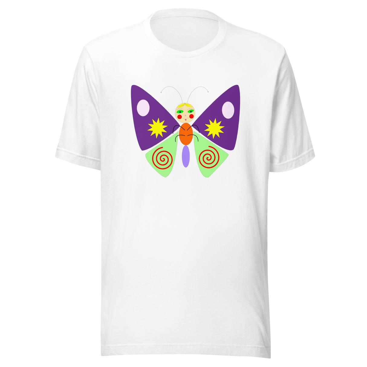 psychedelic-colorful-butterfly-butterfly-tee-nature-t-shirt-butterflies-tee-cool-t-shirt-outdoors-tee#color_white