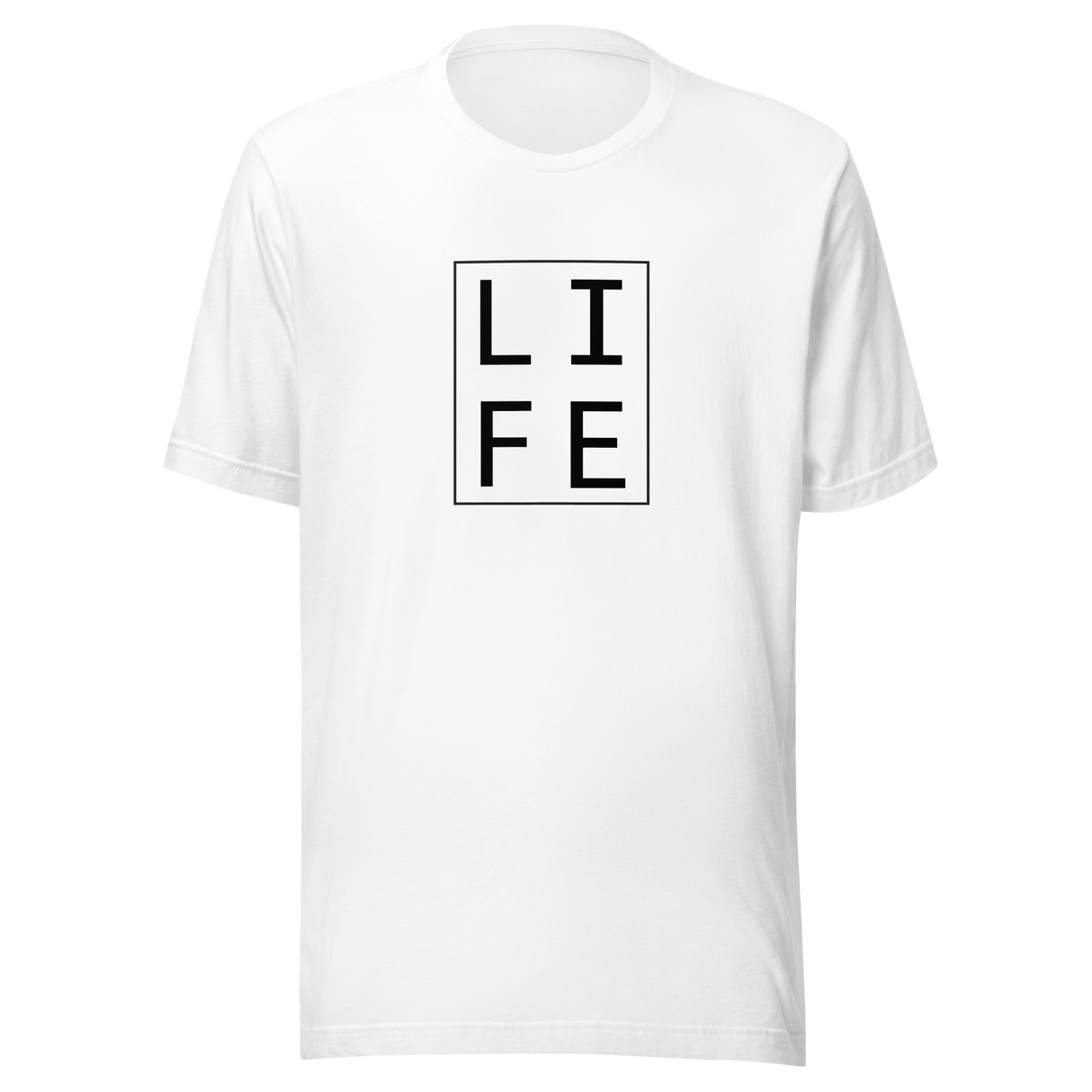 life-square-outline-life-tee-letters-t-shirt-blocks-tee-life-t-shirt-gift-tee#color_white