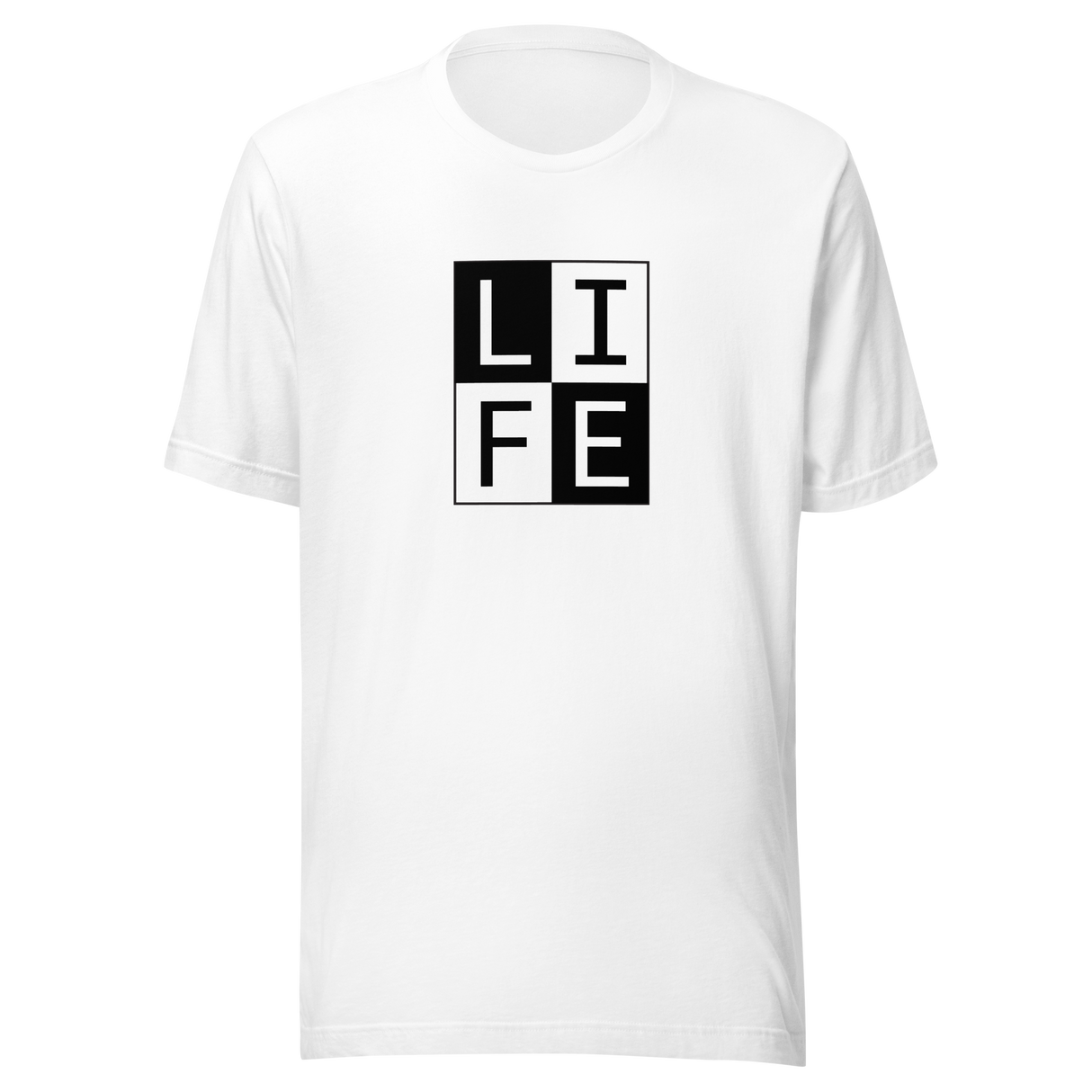 life-square-outline-white-on-black-life-tee-letters-t-shirt-blocks-tee-life-t-shirt-tee#color_white
