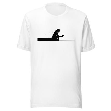 lady-reading-book-sitting-on-edge-of-pier-silhouette-reading-tee-read-t-shirt-books-tee-lake-t-shirt-ladies-tee#color_white