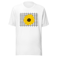 sunflower-on-a-grid-background-sunflower-tee-yellow-t-shirt-flower-tee-floral-t-shirt-ladies-tee#color_white