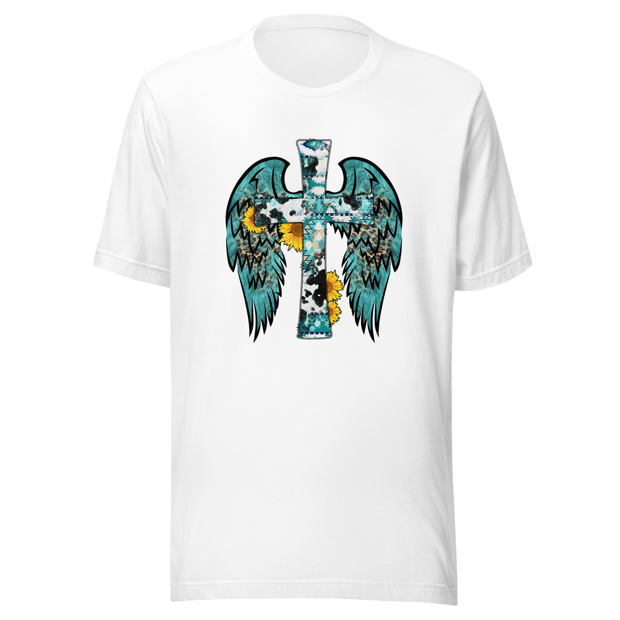 cross-with-angel-wings-teal-color-angel-wings-tee-angel-t-shirt-wings-tee-t-shirt-tee#color_white