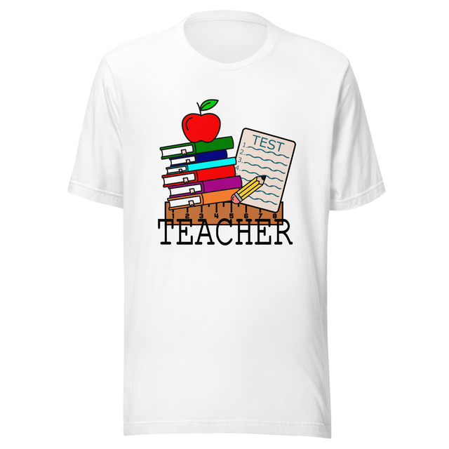 teacher-with-books-and-apple-teacher-tee-teaching-t-shirt-school-tee-t-shirt-tee#color_white