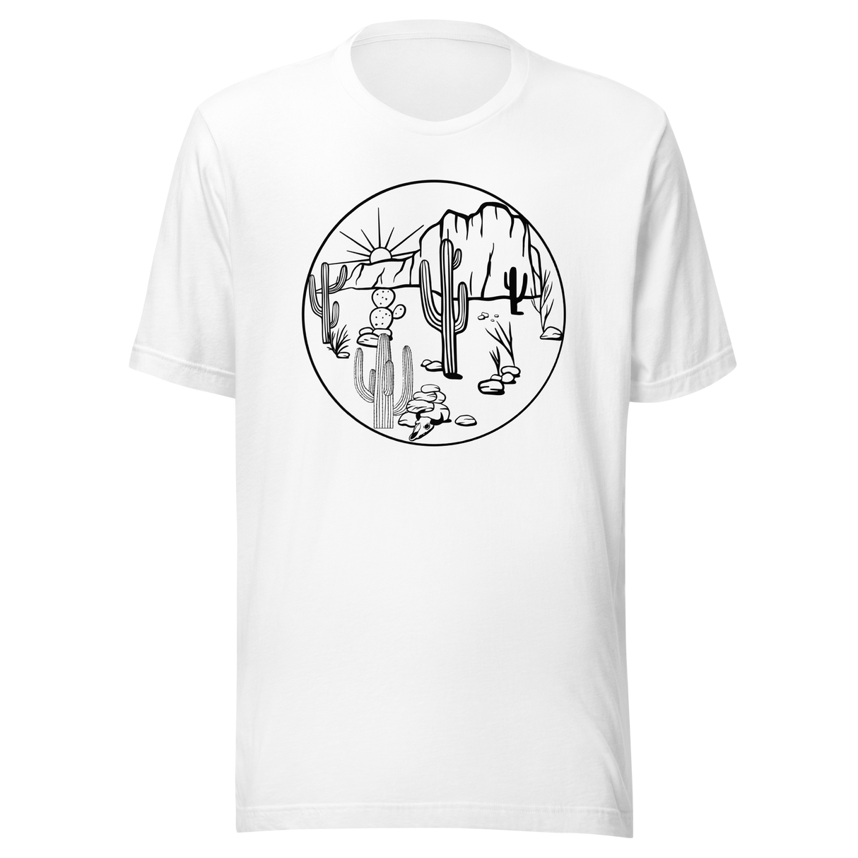 sonora-mojave-desert-with-saguaro-cactus-arizona-travel-tee-sonora-t-shirt-mojave-tee-desert-t-shirt-saguaro-tee#color_white