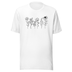 wildflowers-floral-tee-wildflowers-t-shirt-floral-tee-blooms-t-shirt-nature-tee#color_white