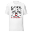 farmers-market-strawberries-local-grown-truck-organic-fresh-sweet-juicy-food-tee-farmers-t-shirt-market-tee-strawberries-t-shirt-local-tee#color_white