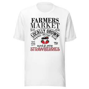 farmers-market-strawberries-local-grown-truck-organic-fresh-sweet-juicy-food-tee-farmers-t-shirt-market-tee-strawberries-t-shirt-local-tee#color_white