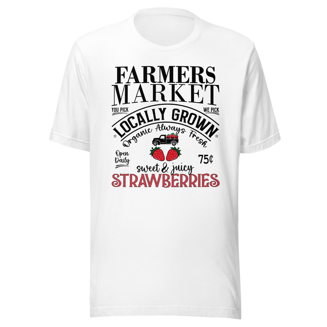 farmers-market-strawberries-local-grown-truck-organic-fresh-sweet-juicy-food-tee-farmers-t-shirt-market-tee-strawberries-t-shirt-local-tee#color_white