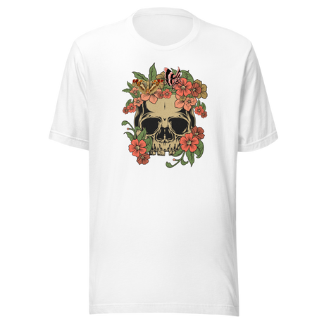 Roses And Skull - Life Tee - Outdoors T-Shirt - Life Tee - Feminine T-Shirt - Edgy Tee