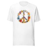 peace-sign-with-flowers-flowers-life-tee-floral-t-shirt-peace-tee-feminine-t-shirt-nature-tee-1#color_white