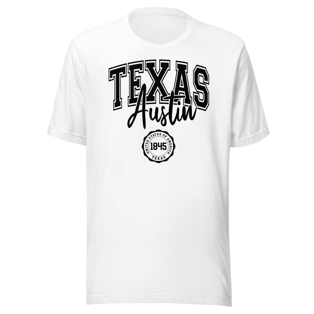 austin-texas-united-states-of-america-1845-states-tee-travel-t-shirt-austin-tee-texas-t-shirt-freedom-tee#color_white