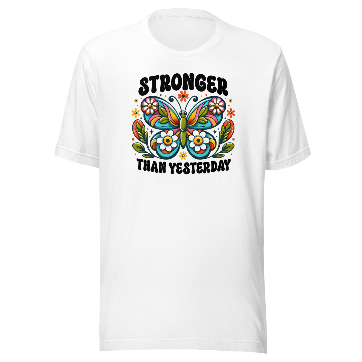 stronger-than-yesterday-bohemian-butterfly-boho-tee-inspirational-t-shirt-boho-tee-t-shirt-t-shirt-women-tee#color_white