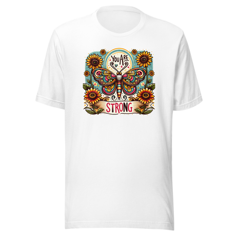 you-are-strong-bohemian-hippie-style-with-butterfly-boho-tee-inspirational-t-shirt-bohemian-tee-hippie-t-shirt-style-tee#color_white