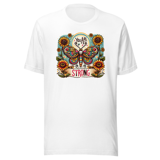 you-are-strong-bohemian-hippie-style-with-butterfly-boho-tee-inspirational-t-shirt-bohemian-tee-hippie-t-shirt-style-tee#color_white