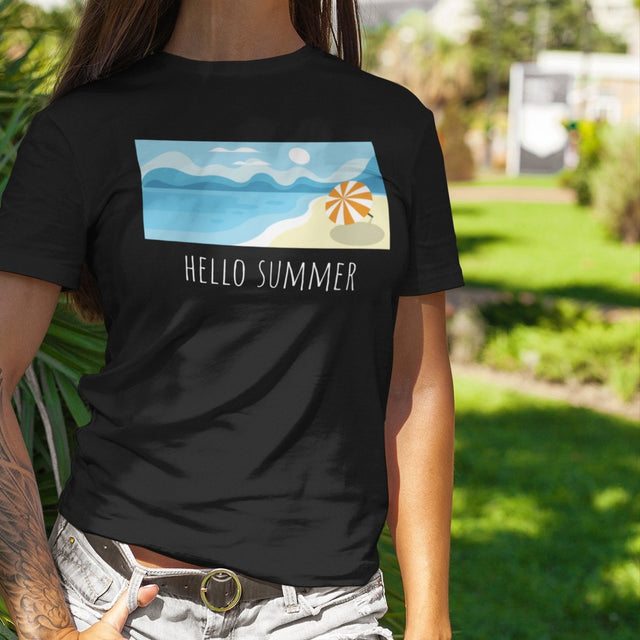 hello-summer-summer-tee-hello-t-shirt-sun-tee-beach-t-shirt-seasonal-tee#color_black