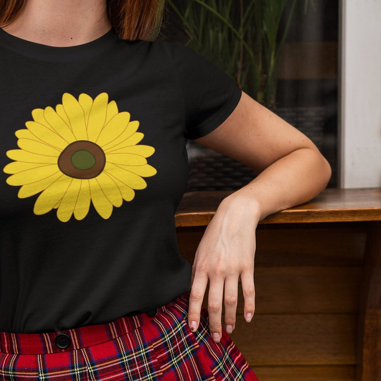 yellow-sunflower-sunflower-tee-yellow-t-shirt-flower-tee-floral-t-shirt-ladies-tee#color_black