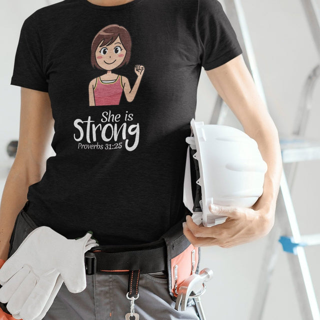 she-is-strong-proverbs-31-25-christian-tee-womens-t-shirt-proverbs-tee-faith-t-shirt-religion-tee#color_black