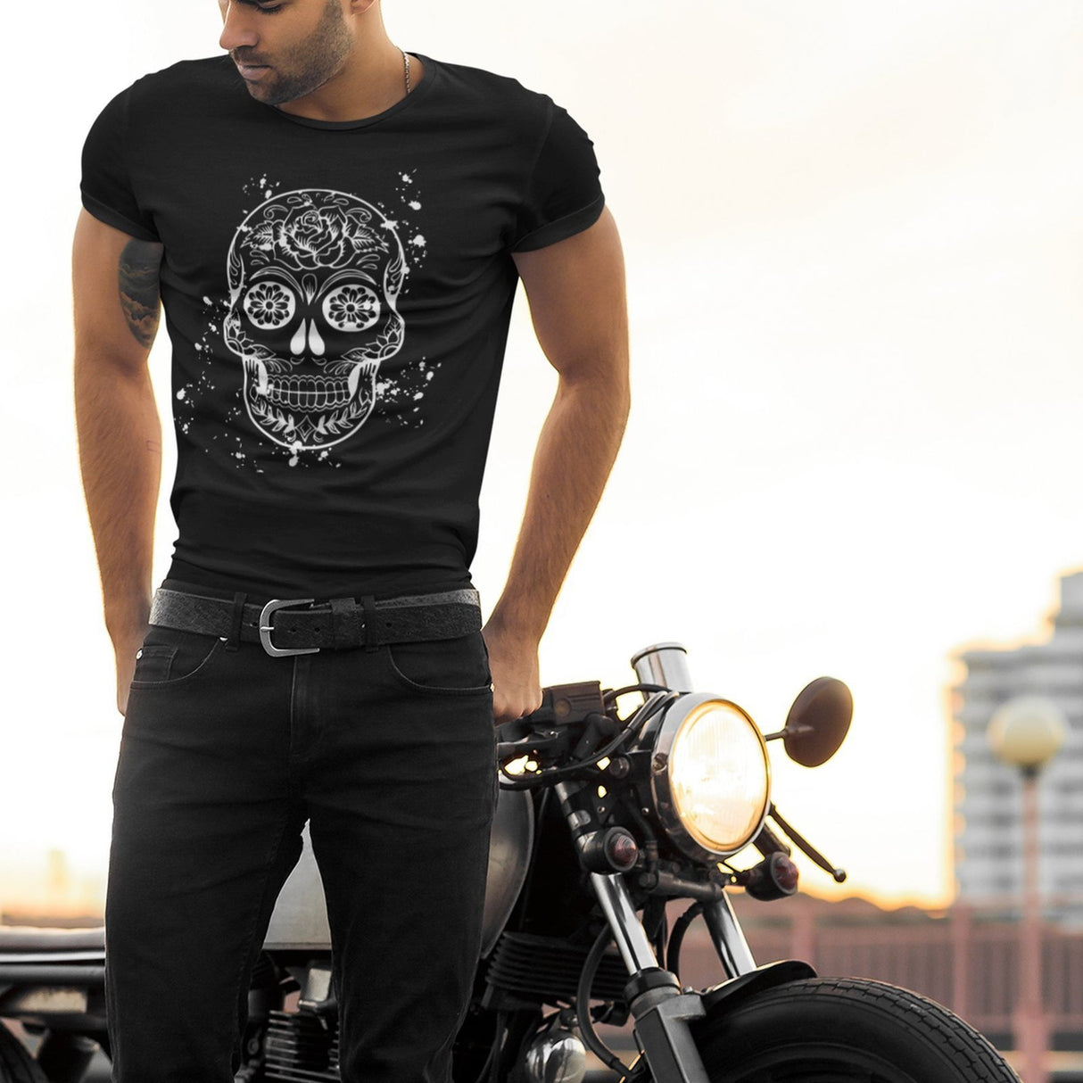 psychedelic-skull-black-and-white-skull-tee-psychedelic-t-shirt-halloween-tee-gift-t-shirt-cool-teewhite#color_black