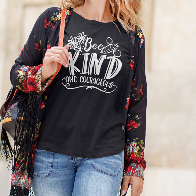 bee-kind-and-courageous-be-kind-tee-kindness-t-shirt-bee-kind-tee-be-nice-t-shirt-inspiration-tee#color_black