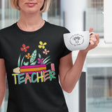 teacher-with-pencil-and-flowers-teacher-tee-teaching-t-shirt-school-tee-t-shirt-tee#color_black
