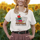 teacher-with-books-and-apple-teacher-tee-teaching-t-shirt-school-tee-t-shirt-tee#color_white