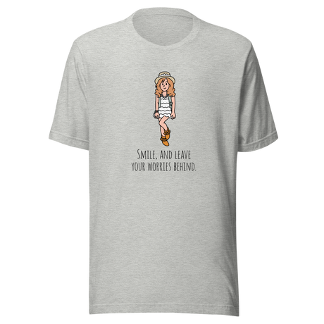 smile-and-leave-your-worries-behind-smile-tee-happy-t-shirt-worries-tee-inspirational-t-shirt-motivational-tee#color_athletic-heather