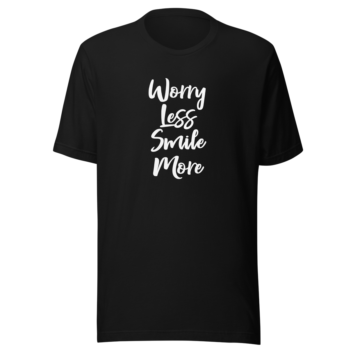 worry-less-smile-more-smile-tee-more-t-shirt-worry-tee-inspirational-t-shirt-motivational-tee#color_black