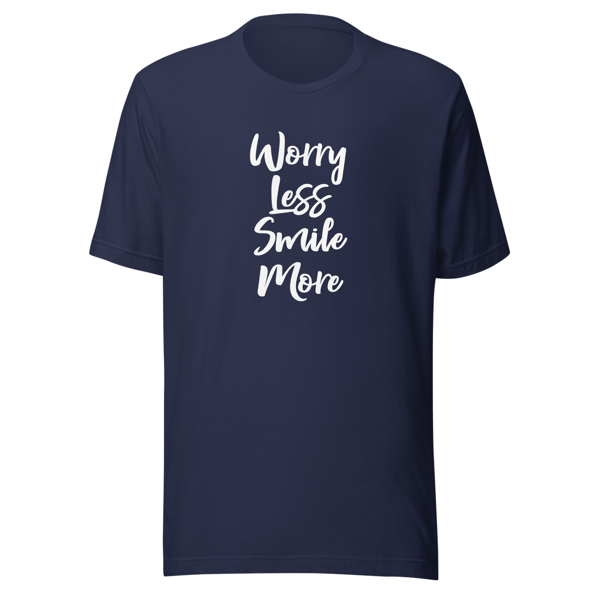 worry-less-smile-more-smile-tee-more-t-shirt-worry-tee-inspirational-t-shirt-motivational-tee#color_navy